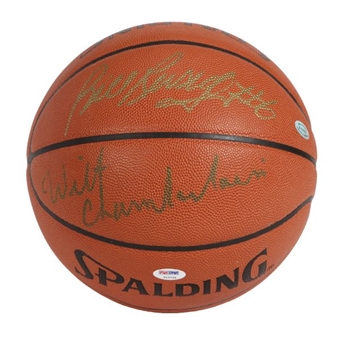 Wilt Chamberlain and Bill Russell Dual Signed NBA Basketball